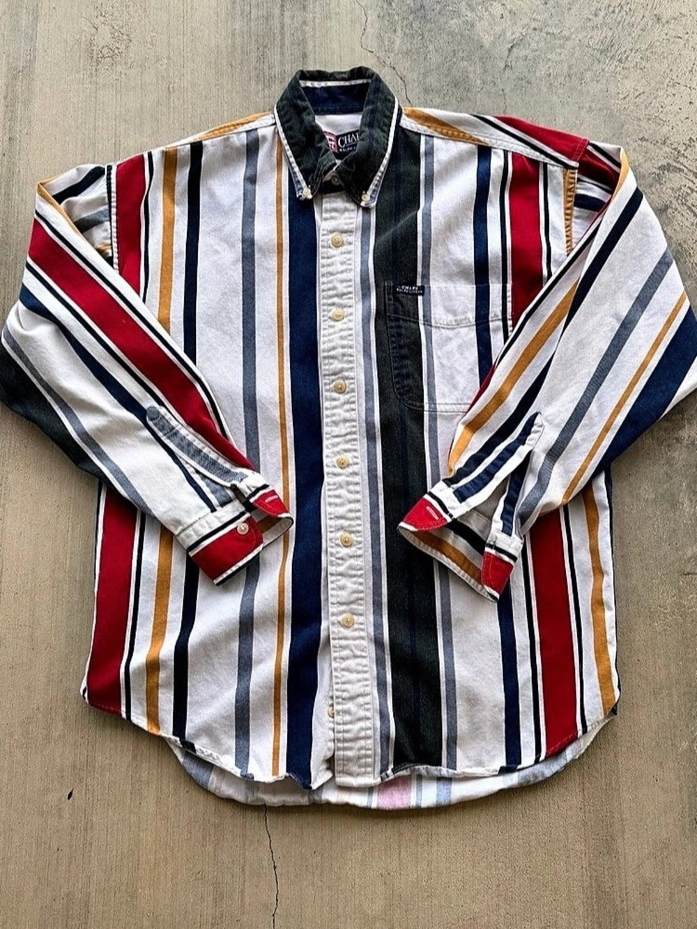 Vintage 90s Chaps Ralph Lauren Men's Striped Button Down Size Medium